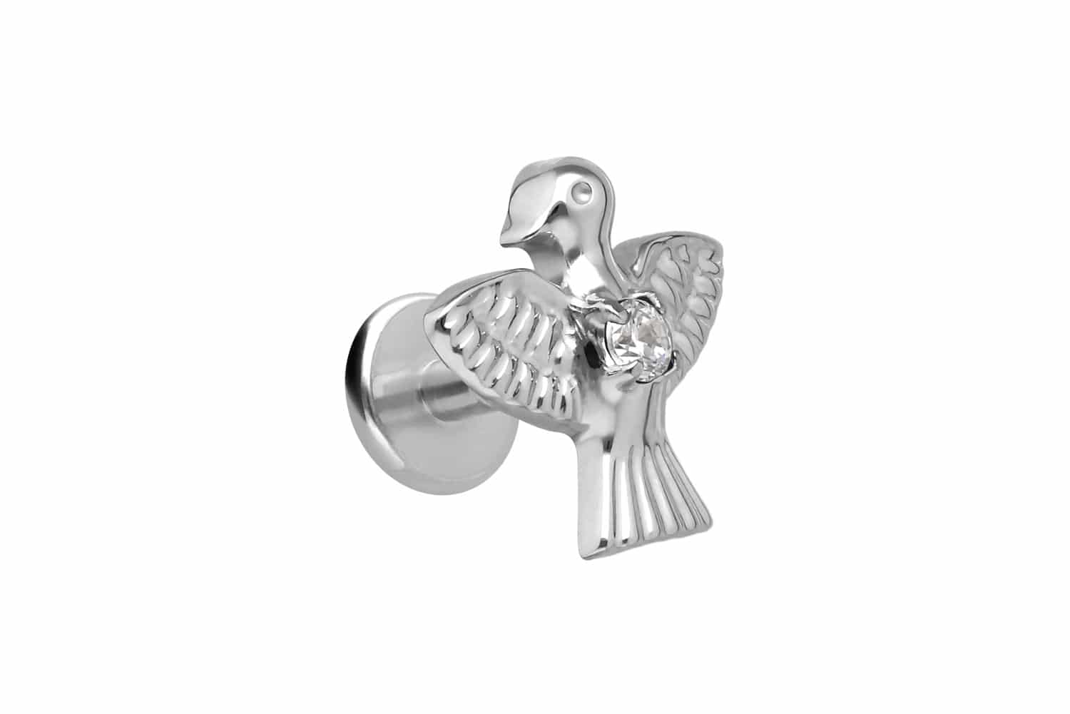 Titan Labret Piercing mit Innengewinde TAUBE